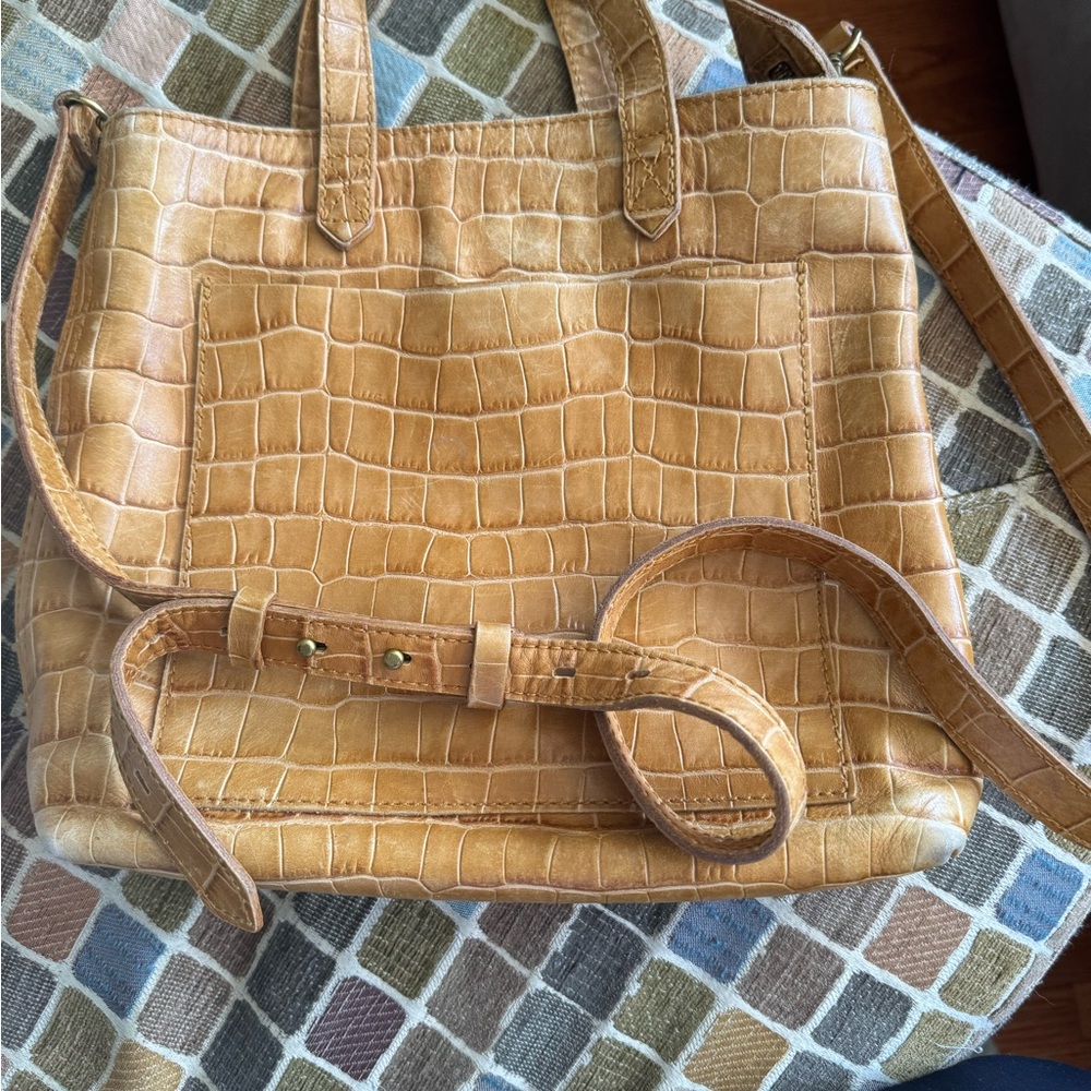 Madewell Crocodile transport tote